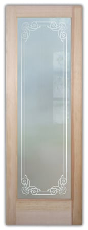 Interior Door with a Frosted Glass Naples Border Borders Design for Semi-Private by Sans Soucie Art Glass