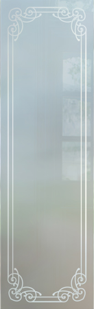 Door Glass Insert with a Frosted Glass Naples Border Borders Design for Semi-Private by Sans Soucie Art Glass