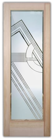 Interior Door with Frosted Glass Geometric Odyssey B Design by Sans Soucie