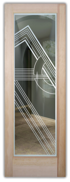Front Door with Frosted Glass Geometric Odyssey B Design by Sans Soucie