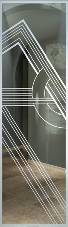 Door Glass Insert with Frosted Glass Geometric Odyssey B Design by Sans Soucie