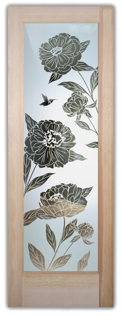 Surface Etched Floral Glass