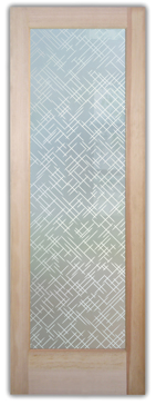 Front Door with Frosted Glass Geometric Picks Design by Sans Soucie