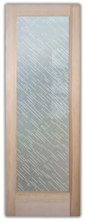 Interior Door with Frosted Glass Geometric Picks Design by Sans Soucie
