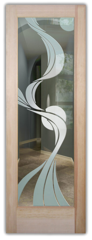 Ribbon Reflection Moons 3D Flat Carved Clear Background