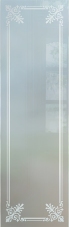 Door Glass Insert featuring a Frosted Glass Traditional Design Sandblast Etched Glass Rochelle Design by Sans Soucie
