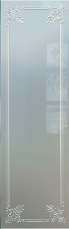 Interior Glass Insert featuring a Frosted Glass Traditional Design Sandblast Etched Glass Rochelle Design by Sans Soucie