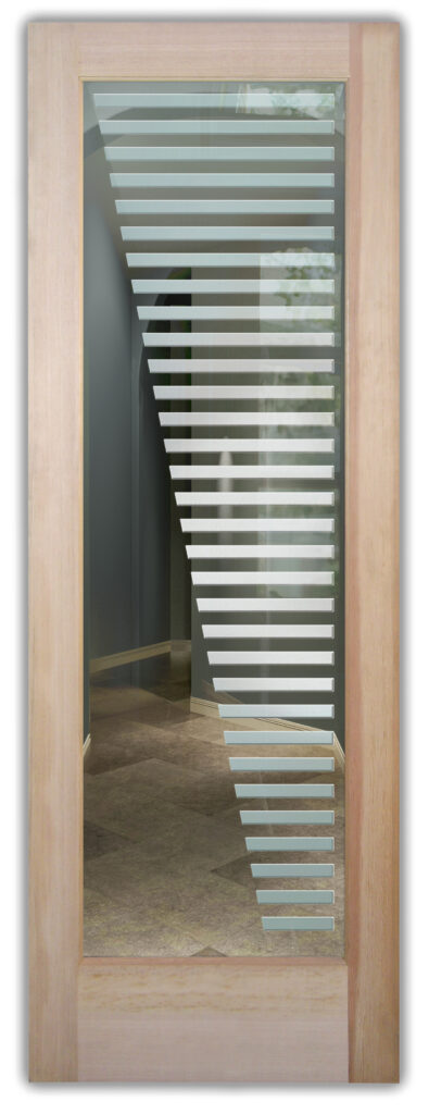 Sleek Bands 3D Semi-Privacy Glass Front Door Design Sans Soucie Art Glass