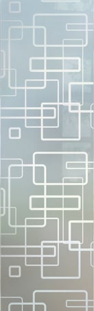 Door Glass Insert showcasing a Frosted Glass Geometric Design with Sandblast Etched Glass Art by Sans Soucie Soft Squares Design