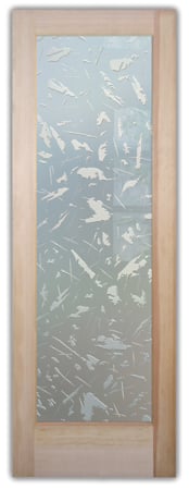 Interior Door with a Frosted Glass Spatter Patterns Design for Semi-Private by Sans Soucie Art Glass