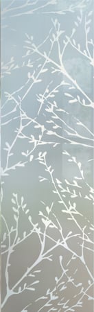 Door Glass Insert showcasing a Frosted Glass Patterns Design with Sandblast Etched Glass Art by Sans Soucie Spring Sprigs Design
