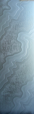 Art Glass Entry Insert Featuring Sandblast Frosted Glass by Sans Soucie for Private with Abstract Streams Vertical Design