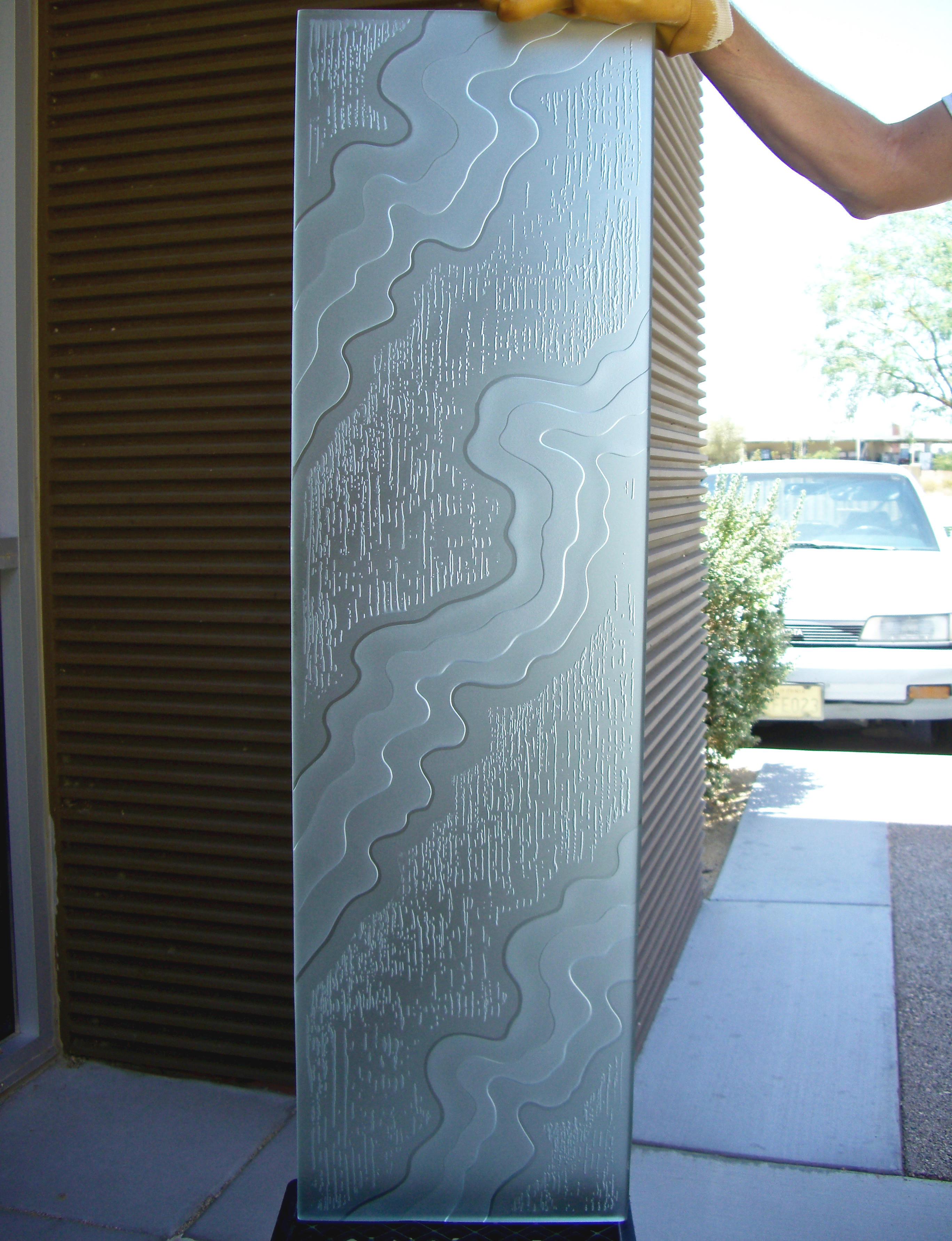 Interior door glass inserts for home and commercial space interiors.