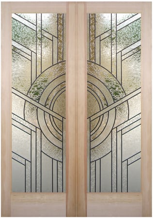Interior Door with sandblast Frosted Glass Design Art Glass Featuring Sandblast Etched Glass by Sans Soucie