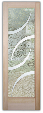 Front Door with a Frosted Glass Swift Geometric Design for Semi-Private by Sans Soucie Art Glass