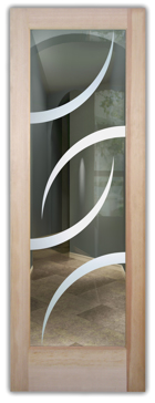 Interior Door with a Frosted Glass Swift Geometric Design for Not Private by Sans Soucie Art Glass