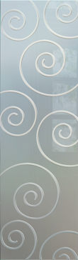 Interior Insert with a Frosted Glass Swirls Geometric Design for Private by Sans Soucie Art Glass