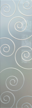 Interior Glass Insert with a Frosted Glass Swirls Geometric Design for Semi-Private by Sans Soucie Art Glass