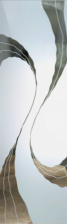 Door Glass Insert with a sandblast Frosted Glass Abstract Design Custom-Designed Decorative Etched Glass