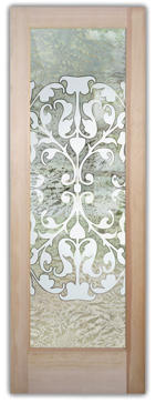 Front Door with a Frosted Glass Toulouse Traditional Design for Semi-Private by Sans Soucie Art Glass