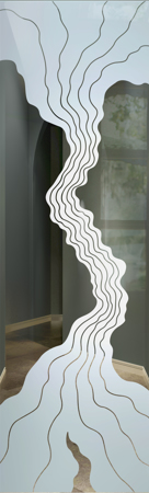 Door Glass Insert with sandblast Frosted Glass Design Art Glass Featuring Sandblast Etched Glass by Sans Soucie