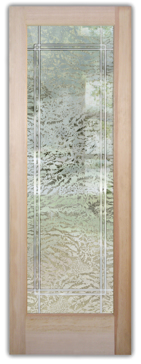 Handmade Sandblasted Frosted Glass Front Door for Semi-Private Featuring a Borders Design Ultra Border by Sans Soucie