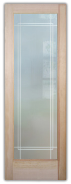 Handmade Sandblasted Frosted Glass Interior Door for Private Featuring a Borders Design Ultra Border by Sans Soucie