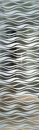 Door Glass Insert featuring Frosted Glass Design Etched Glass by Sans Soucie Art Glass with Custom Patterns Design Wavy