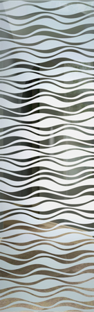 Interior Glass Insert featuring Frosted Glass Design Etched Glass by Sans Soucie Art Glass with Custom Patterns Design Wavy