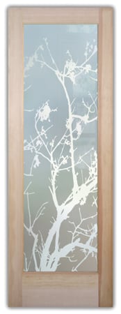 Pantry Door with Frosted Glass Asian Wild Cherry Design by Sans Soucie