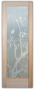 Interior Door with Frosted Glass Asian Wild Cherry Design by Sans Soucie