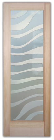 Interior Door with Frosted Glass Wildlife Zebra Stripes Design by Sans Soucie