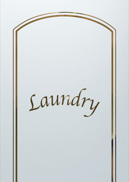 Semi-Private Laundry Insert with Sandblast Etched Glass Art by Sans Soucie Featuring Classic Arched Traditional Design
