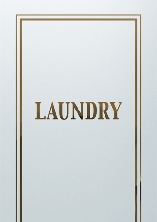 Laundry Insert with a sandblast Frosted Glass Traditional Design Custom-Designed Decorative Etched Glass