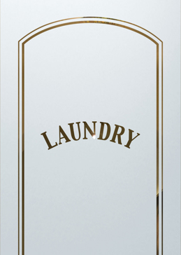 Laundry Insert with Frosted Glass Traditional Classic Arched Capitals Design by Sans Soucie