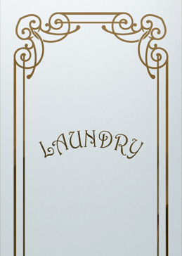 Laundry Insert with a Frosted Glass Naples Harrington Traditional Design for Semi-Private by Sans Soucie Art Glass