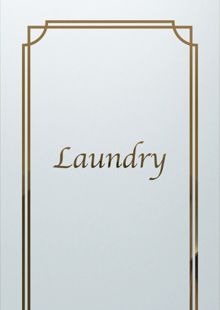 Laundry Insert featuring Frosted Glass Design Etched Glass by Sans Soucie Art Glass with Custom Traditional Design Concave Corner Laundry