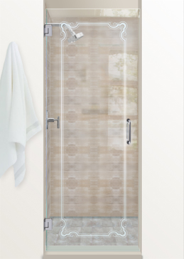 Shower Door with Frosted Glass Borders Florence Border Design by Sans Soucie