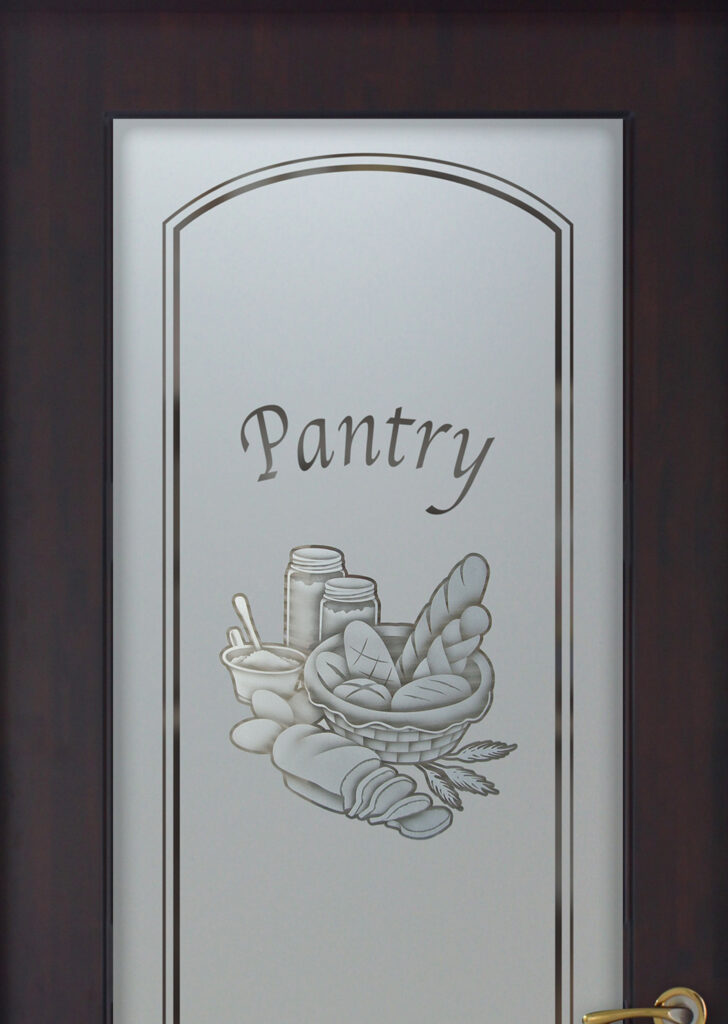 Bread Basket Pantry Door  Semi-Private 2D Negative Frosted Glass Farmhouse Decor Sans Soucie