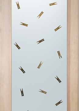 Laundry Door with Frosted Glass Country Farmhouse Clothespins Design by Sans Soucie