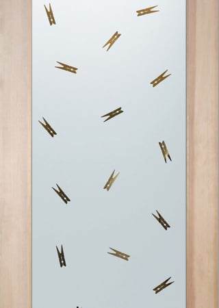 Laundry Room Door with Frosted Glass Country Farmhouse Clothespins Design by Sans Soucie