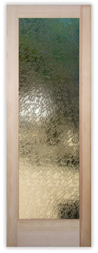 Handcrafted Etched Glass Front Door by Sans Soucie Art Glass with Custom Patterns Design Called Delta Clear Creating Semi-Private