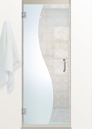 Shower Door with sandblast Frosted Glass Design Art Glass Featuring Sandblast Etched Glass by Sans Soucie
