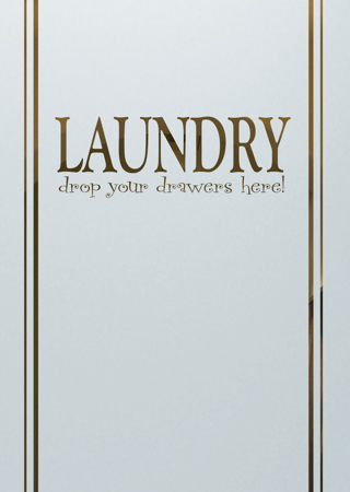 Laundry Insert featuring Frosted Glass Design Etched Glass by Sans Soucie Art Glass with Custom Sayings Design Laundry Drawers
