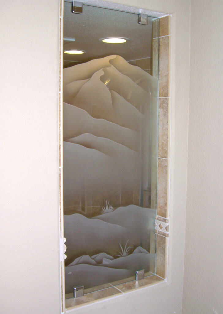Etched Glass Panels as Stylish Interior Windows