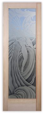 Art Glass Interior Door Featuring Sandblast Frosted Glass by Sans Soucie for Semi-Private with Art Deco Radiant Ladies Design