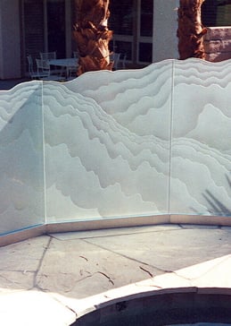 Divider with a Frosted Glass Rugged Waves Abstract Design for Semi-Private by Sans Soucie Art Glass