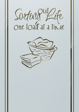 Laundry Insert with Frosted Glass Sayings Sorting Out Life Laundry Basket Design by Sans Soucie