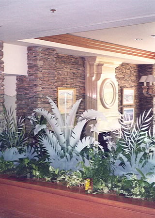 Partition with Frosted Glass Tropical The Tropics Design by Sans Soucie