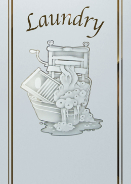 Laundry Insert with Frosted Glass Country Farmhouse Thru the Wringer Design by Sans Soucie